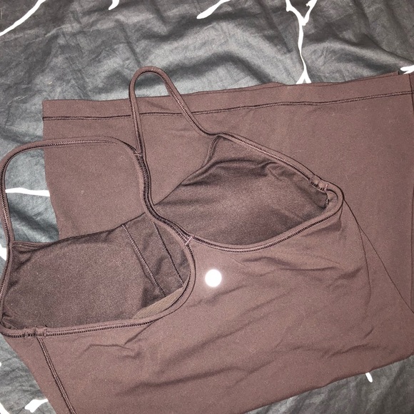 Lululemon dark maroon workout tank w built in bra - Picture 2 of 3